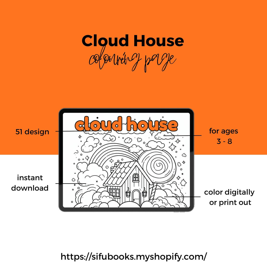 [DCB021] Colouring Page - Cloud House