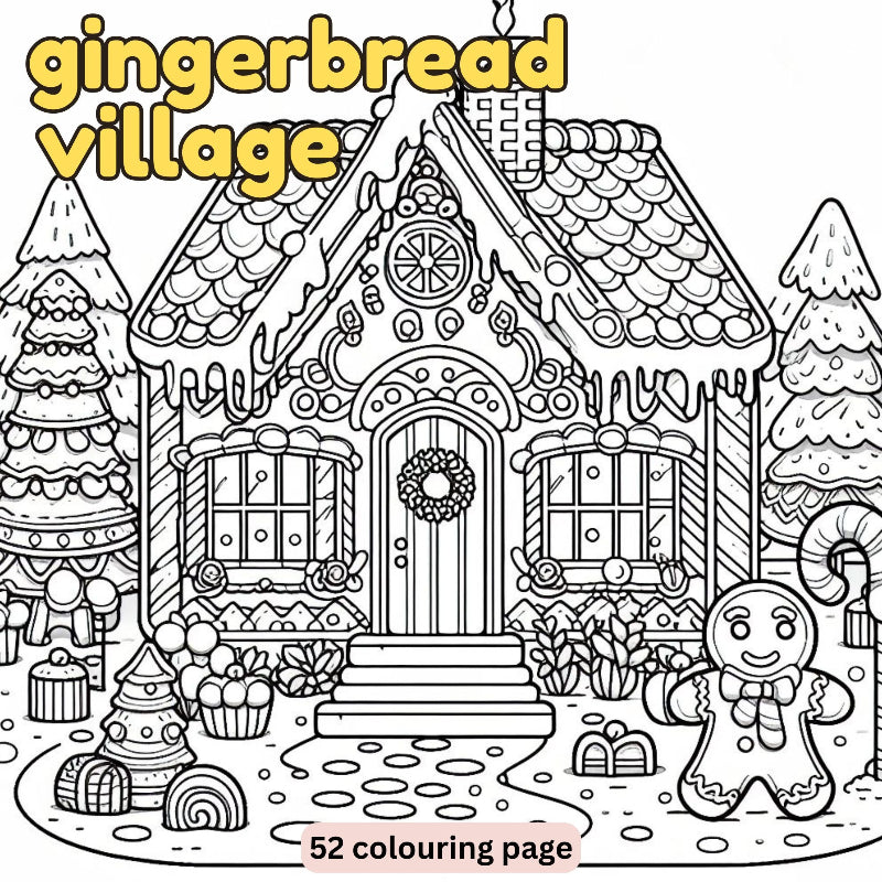 [DCB024] Colouring Page - Gingerbread Village